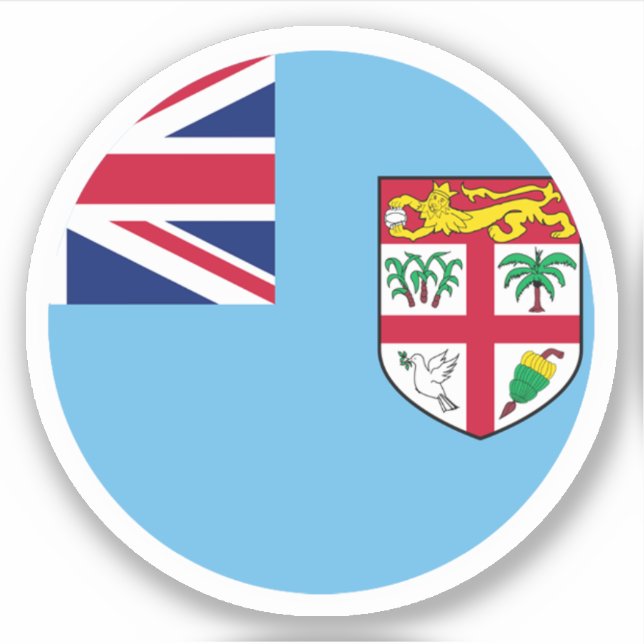 Pegatina de la Ronda Bandera de Fiji (Anverso)