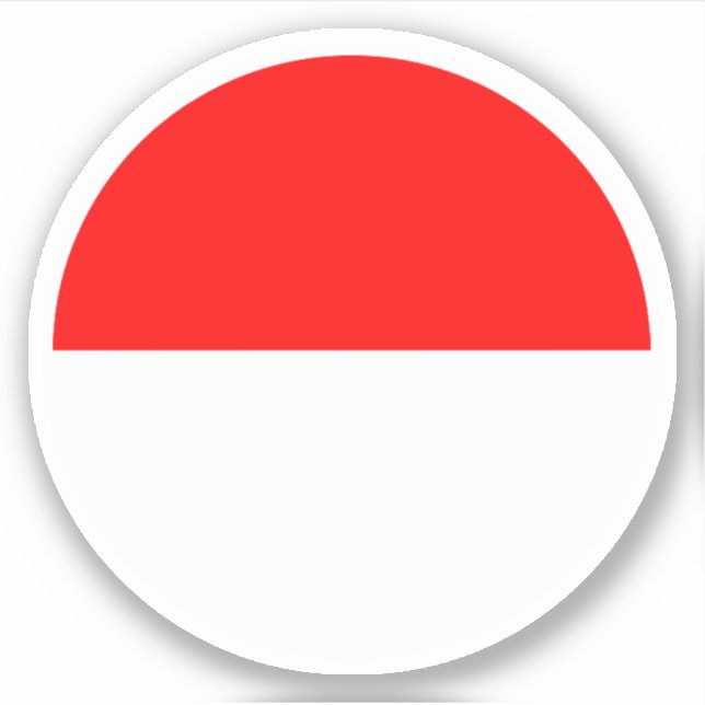 Pegatina de la Ronda Bandera de Indonesia (Anverso)