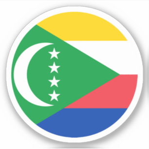 Pegatina de la Ronda Bandera de las Comoras