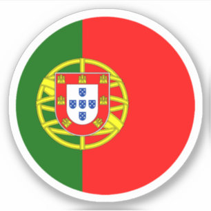 Pegatina de la Ronda Bandera de Portugal