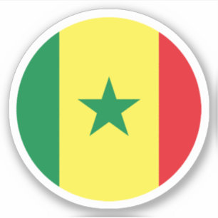 Pegatina de la Ronda Bandera de Senegal