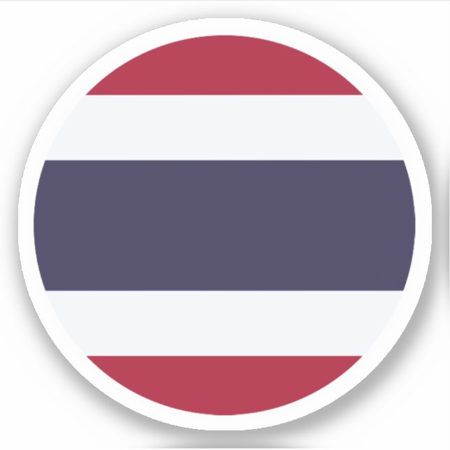 Pegatina de la Ronda Bandera de Tailandia (Anverso)