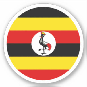 Pegatina de la Ronda Bandera de Uganda