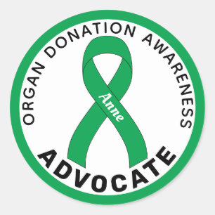 Pegatina de la Ronda Blanca de Ribbon por Donación