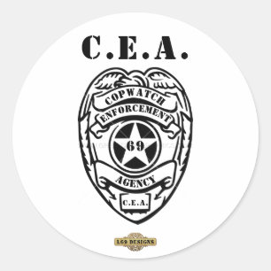 pegatina de la ronda "COPWATCH ENFURECE AGENCEMENT