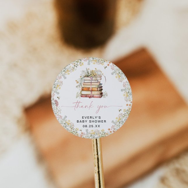 Pegatina de la ronda de Baby Shower de Storybook W (Subido por el creador)