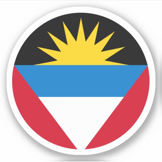 Pegatina de la Ronda de Bandera de Antigua y Barbu (Anverso)