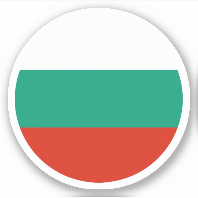Pegatina de la Ronda de Bandera de Bulgaria (Anverso)
