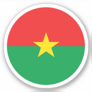 Pegatina de la ronda de bandera de Burkina Faso