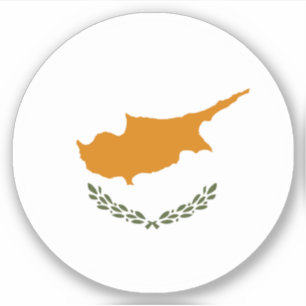 Pegatina de la Ronda de Bandera de Chipre