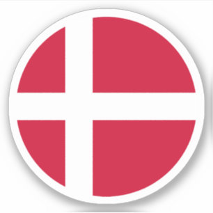 Pegatina de la Ronda de Bandera de Dinamarca