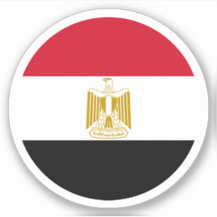 Pegatina de la Ronda de Bandera de Egipto