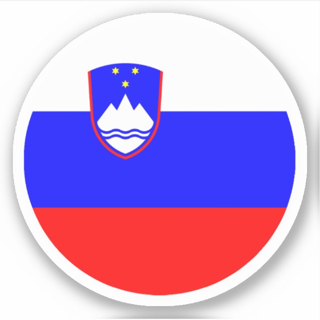 Pegatina de la Ronda de Bandera de Eslovenia (Anverso)