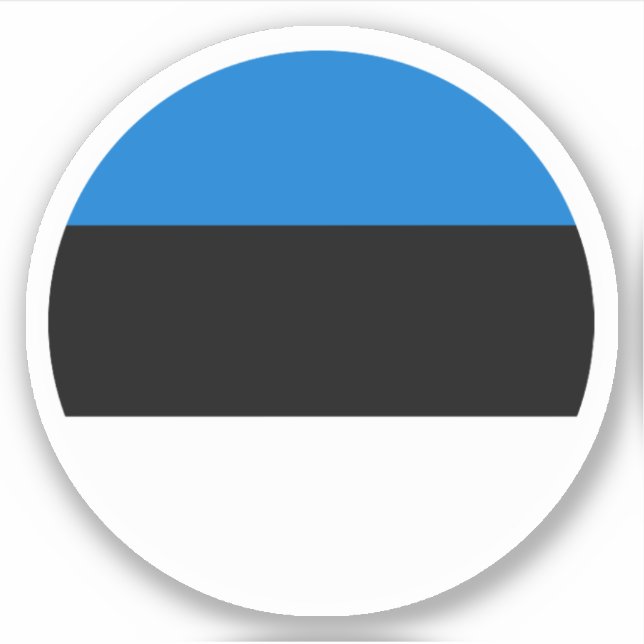 Pegatina de la Ronda de Bandera de Estonia (Anverso)