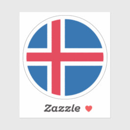 Pegatina de la Ronda de Bandera de Islandia