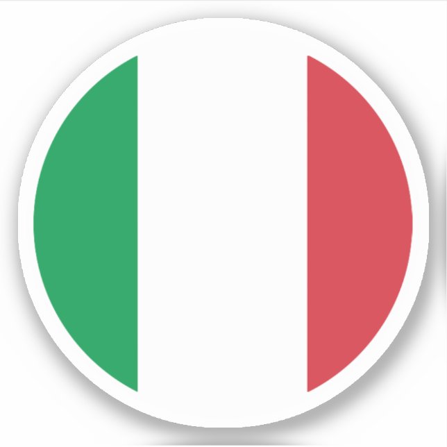 Pegatina de la Ronda de Bandera de Italia (Anverso)