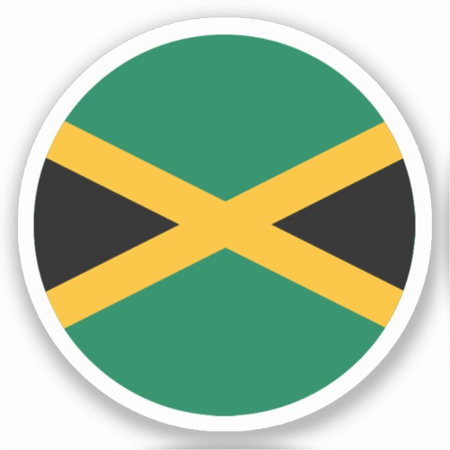 Pegatina de la Ronda de Bandera de Jamaica (Anverso)