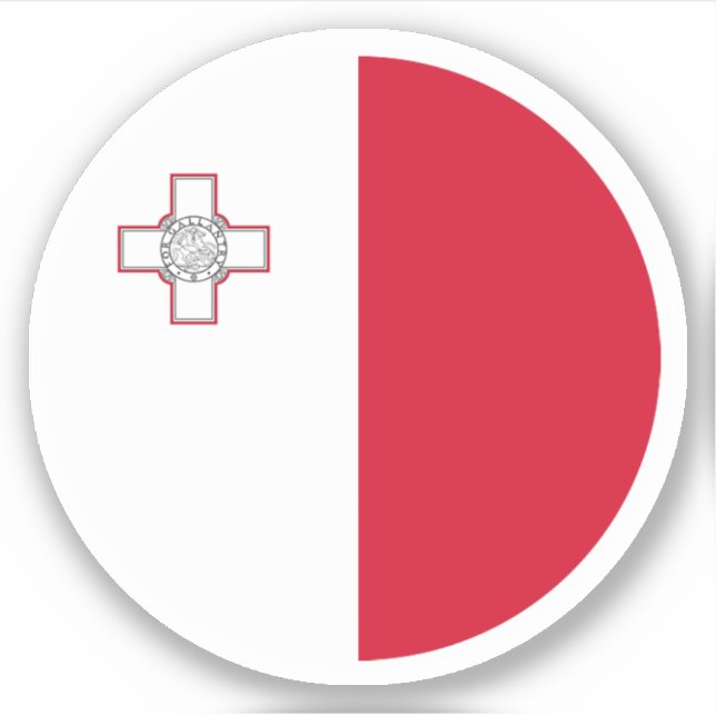 Pegatina de la Ronda de Bandera de Malta (Anverso)
