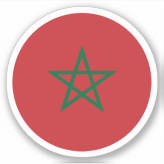 Pegatina de la Ronda de Bandera de Marruecos