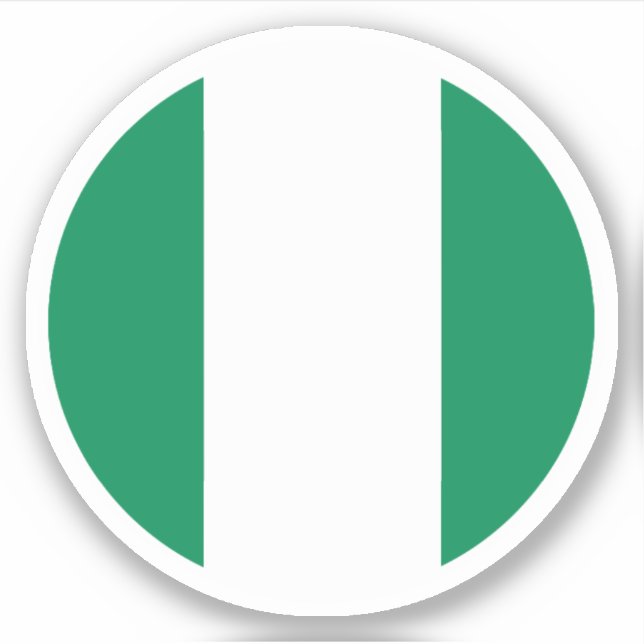 Pegatina de la Ronda de Bandera de Nigeria (Anverso)