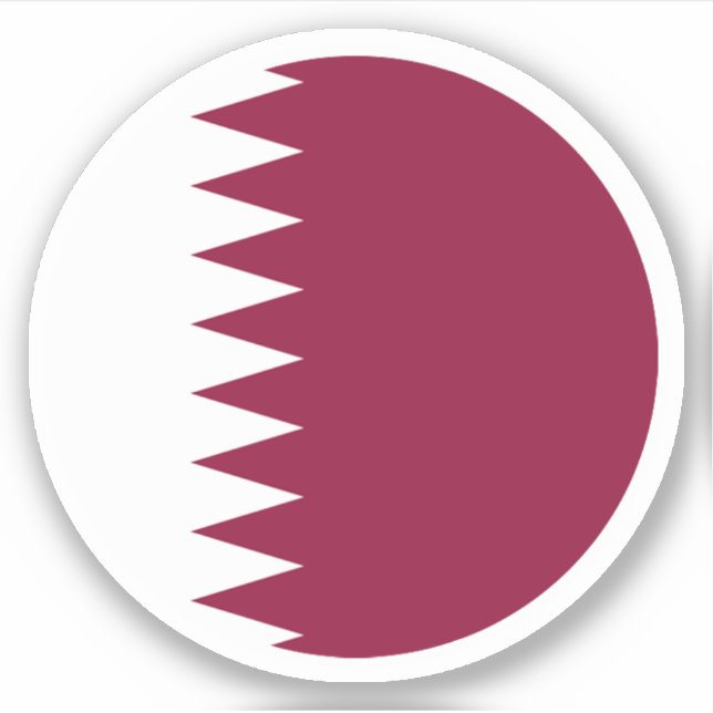 Pegatina de la Ronda de Bandera de Qatar (Anverso)