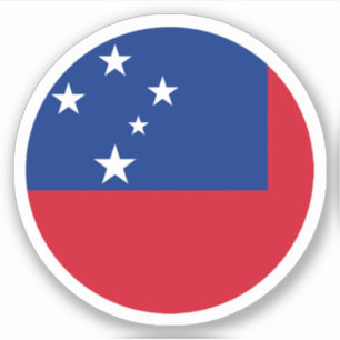 Pegatina de la Ronda de Bandera de Samoa