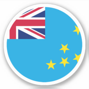 Pegatina de la Ronda de Bandera de Tuvalu