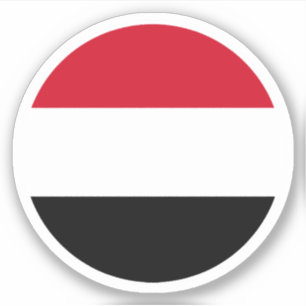 Pegatina de la Ronda de Bandera de Yemen