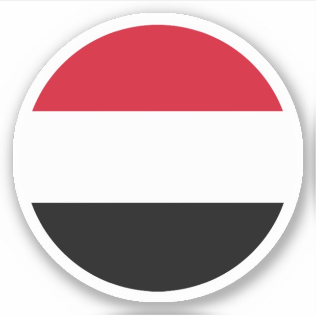 Pegatina de la Ronda de Bandera de Yemen (Anverso)