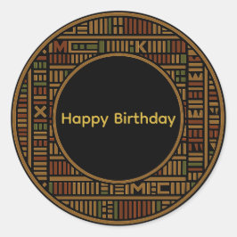 Pegatina de la Ronda de Cumpleaños de African Gold