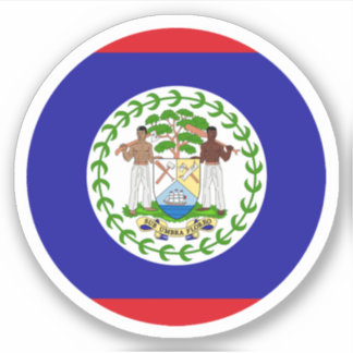 Pegatina de la ronda de la bandera de Belice