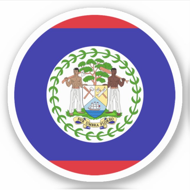Pegatina de la ronda de la bandera de Belice (Anverso)