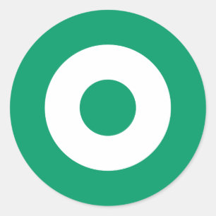 Pegatina de la Ronda de Mod Verde