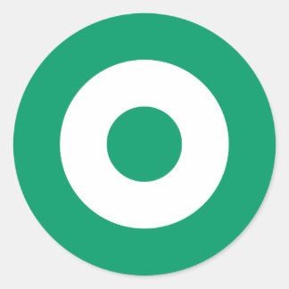 Pegatina de la Ronda de Mod Verde