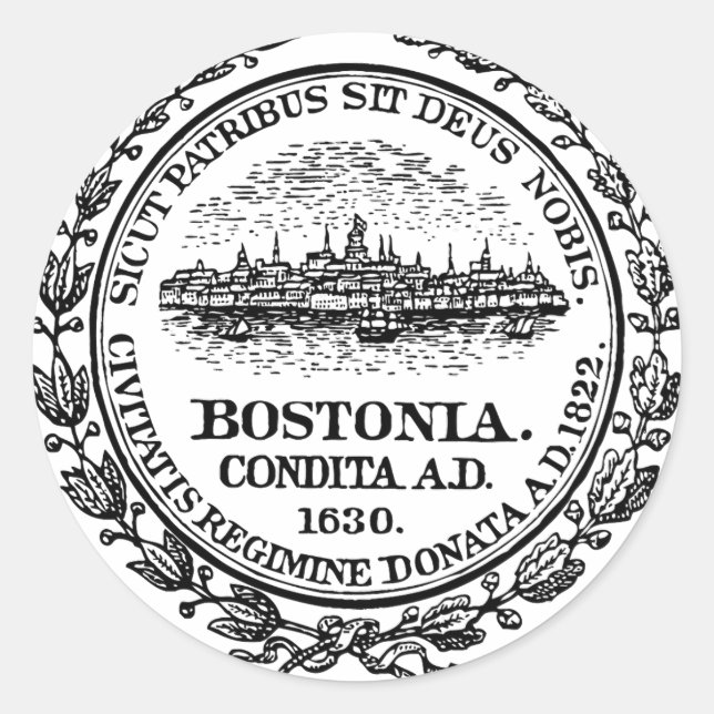 Pegatina de la ronda de sellos de la ciudad de Bos (Anverso)