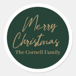 Pegatina de la ronda navideña clásica