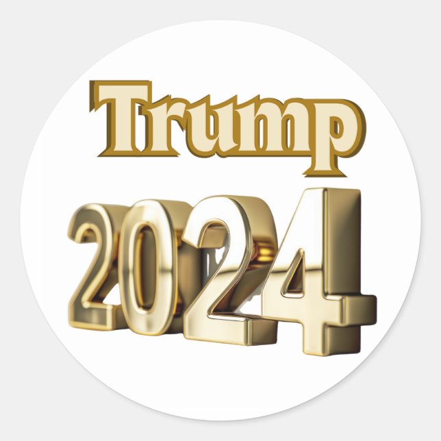 Pegatina de la ronda Trump2024 (Anverso)