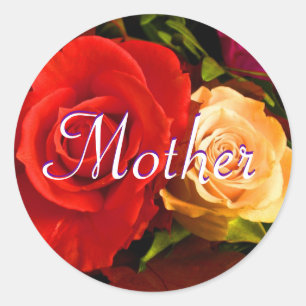 Pegatina de la Rosa Roja Madre