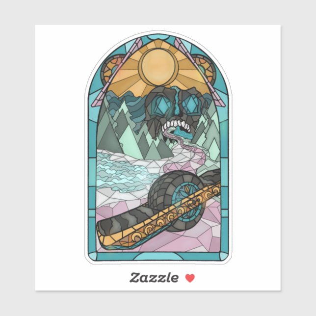 Pegatina de la rueda de vidrio manchado (Hoja)