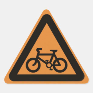 Pegatina de la señal de peligro de la bici