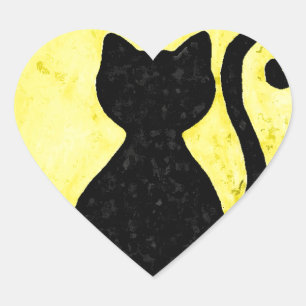 Pegatina de la silueta del gato negro