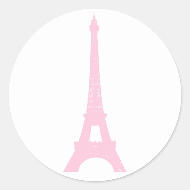 Pegatina de la Torre Eiffel Rosa (Anverso)