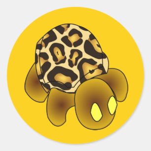 Pegatina de la tortuga del leopardo