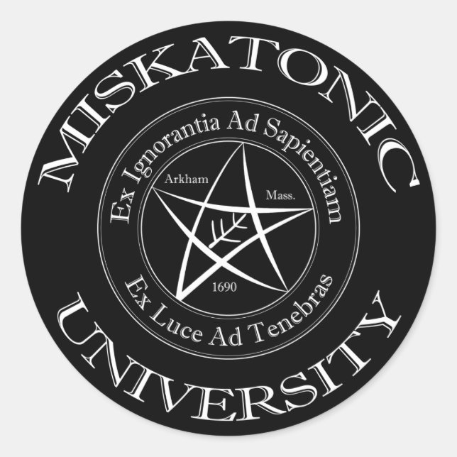 Pegatina de la Universidad Miskatonic (Anverso)