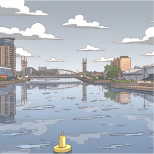 Pegatina de la vista de Salford Quays