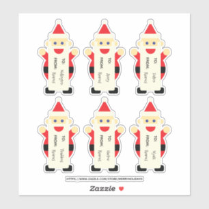 Pegatina De Label Santa Personalizado Cute Fun Navidades