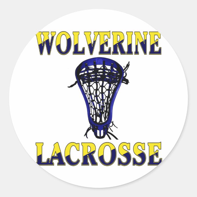 Pegatina de Lacrosse Mascot Wolverinies (Anverso)