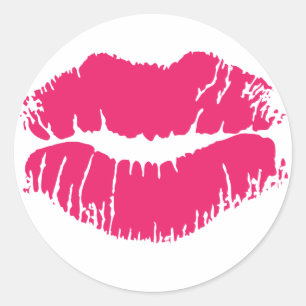 Pegatina de lápiz labial rosa