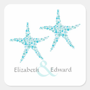 Pegatina de las estrellas de mar de la aguamarina
