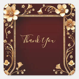 Pegatina de las flores doradas de Borgoña